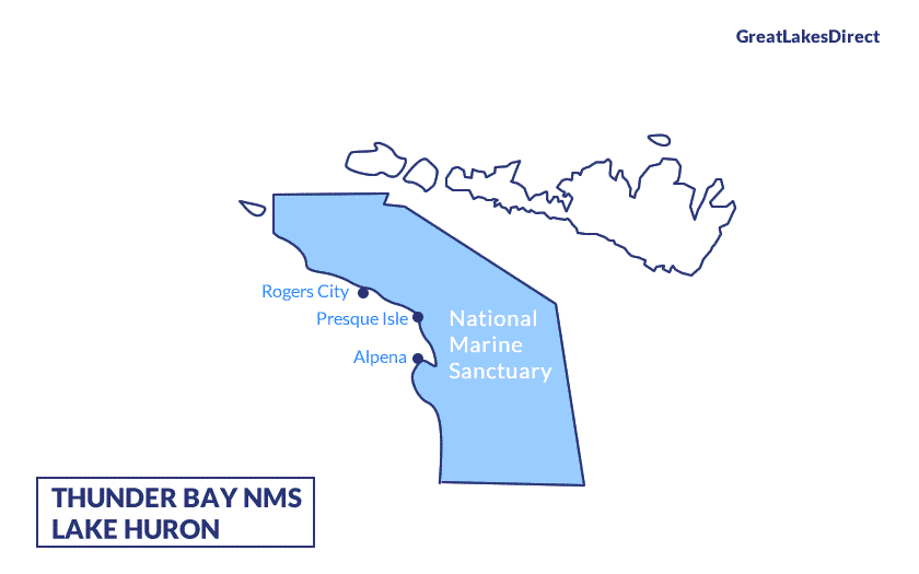 Map of Thunder Bay National Marine Sanctuary