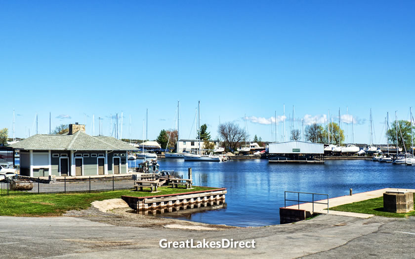The marina at Sackets Harbor in New York State
