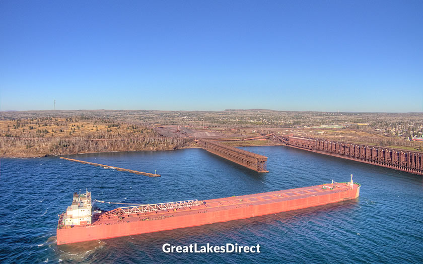 Freighter at the iron ore dock in Two Harbors